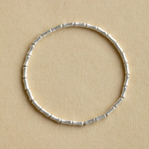 bamboo segment silver bead bracelet 